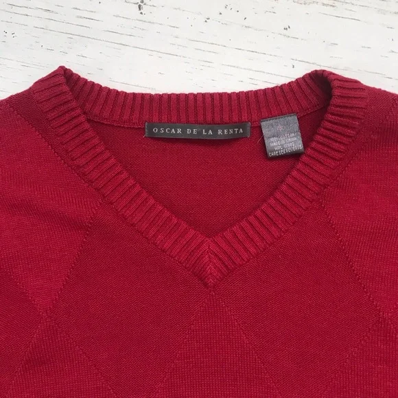 Oscar De La Renta Argyle Sweater - Picture 2 of 4